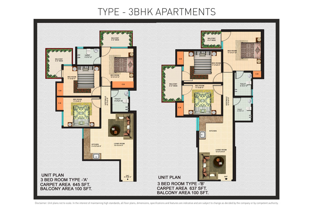era divine 2 bhk floor plan in 1005 sq. feets