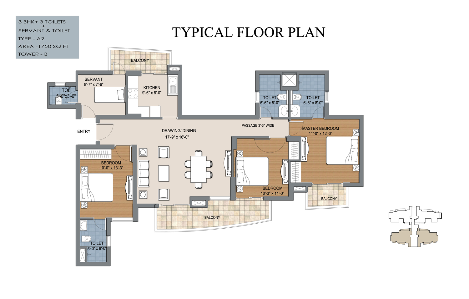 3 bhk floor plan of resort